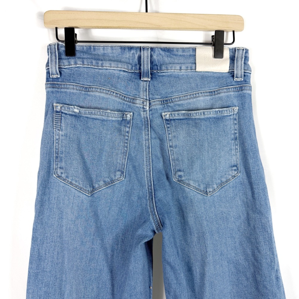 Paige Sasha Ankle Jeans Cuffed Wide Leg Blue High Rise Cropped Denim Womens 27 - Picture 12 of 14